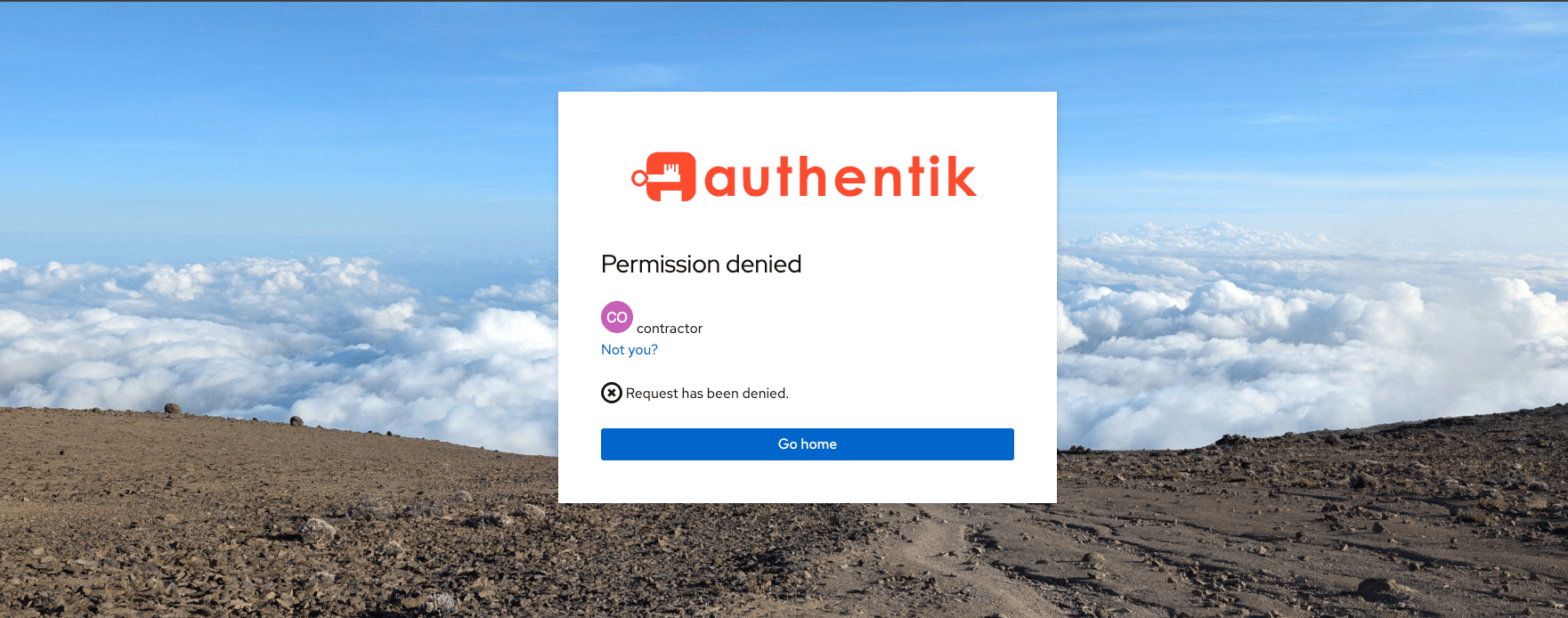 authentik refusing contractor with Permission denied and Request has been denied
