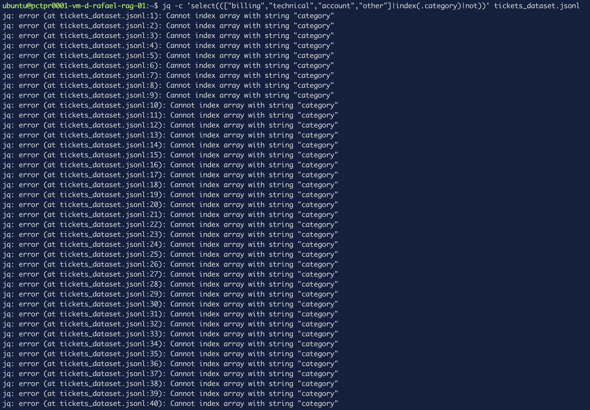 The jq "Cannot index array with string" error