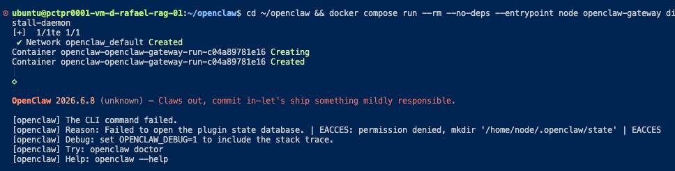EACCES permission error in the terminal