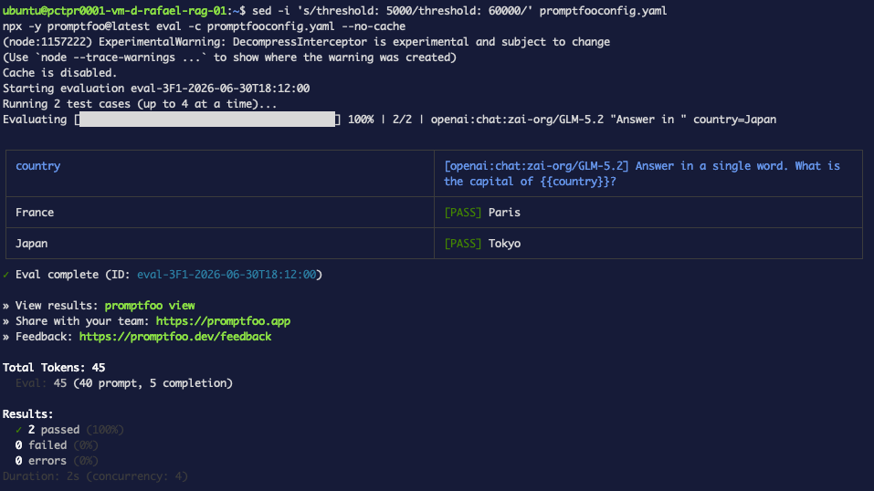 Terminal: latency 60000ms threshold, 2 PASS, Duration: 2s