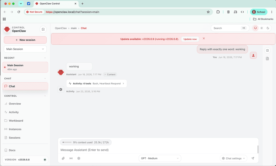 UI de Control de OpenClaw sobre HTTPS