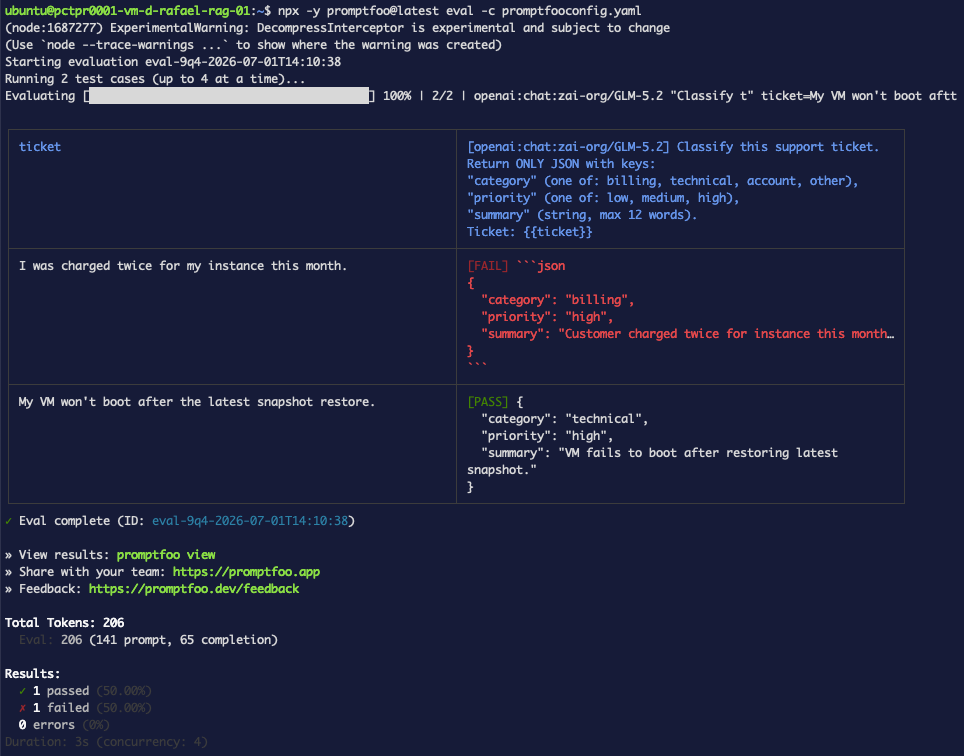 Paso 1 — un ticket falla porque el JSON está envuelto en cercas de markdown