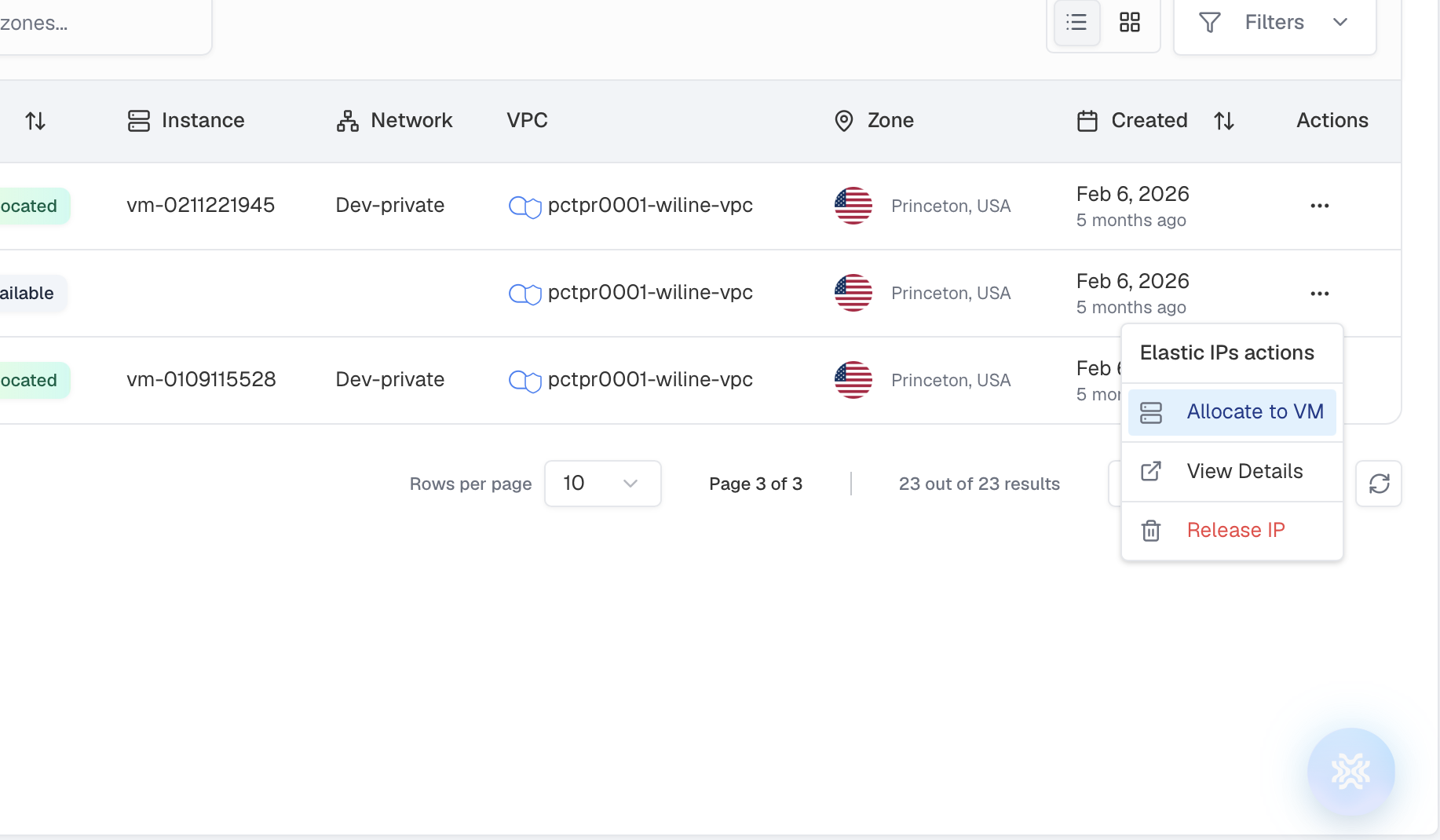 Asignando la IP Elástica a la nueva VM
