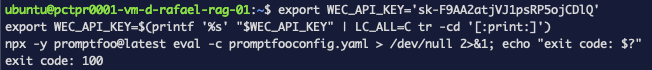 Terminal: código de salida: 100