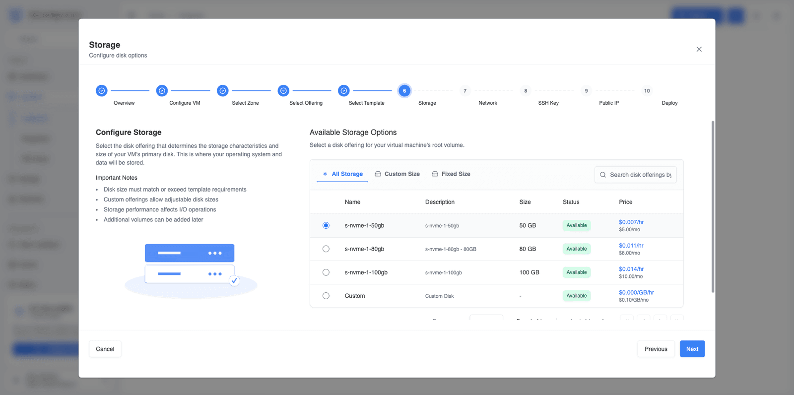 Configuración de almacenamiento