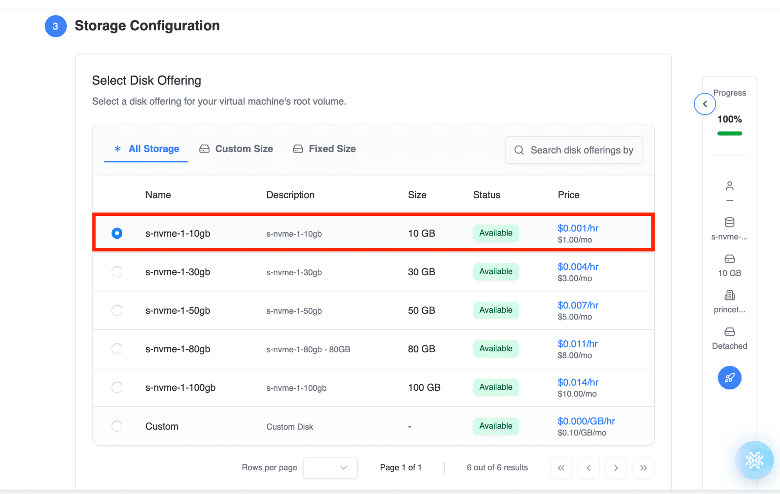 Configuración de almacenamiento